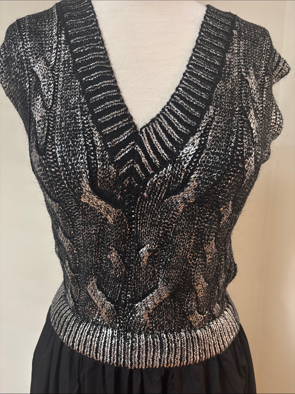 Anthropologie Black and Silver Midi Dress - Picture 5 of 9